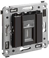 Розетка USB тип А без рамки DKC Avanti 1-м. 2000мА черный квадрат картинка